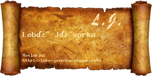 Lebó Jávorka névjegykártya